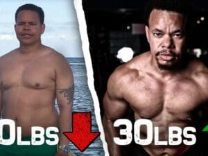 Man before and after weight loss surgery.
