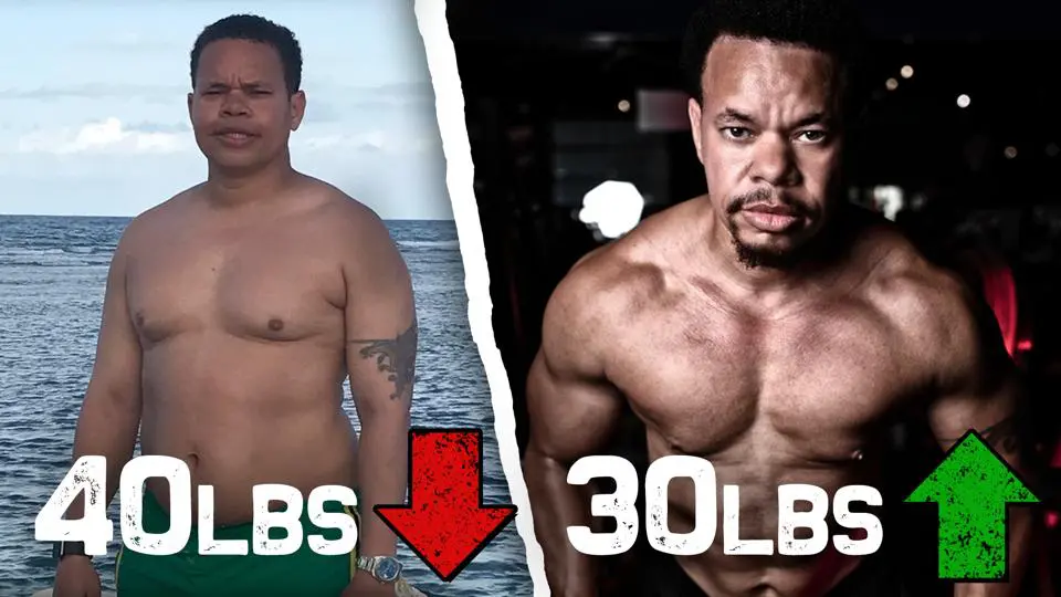 Man before and after weight loss surgery.